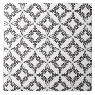 Pattern black and white ceramic tile