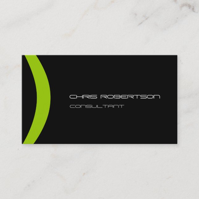 Pattern Black White Green Attractive Business Card (Front)