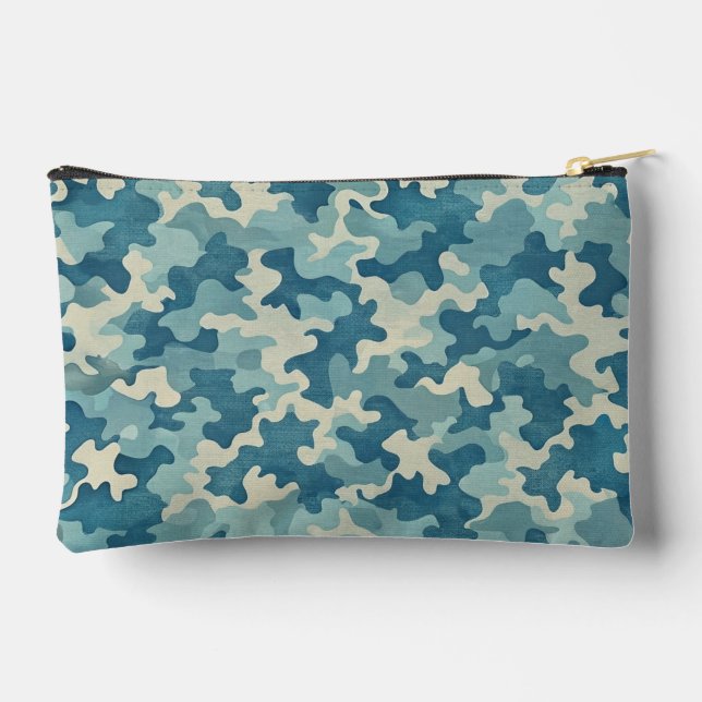 Pattern Blue Camouflage Accessory Pouch (Back)