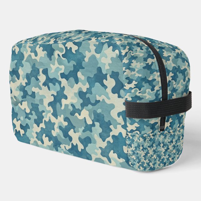 Pattern Blue Camouflage Dopp Kit (Left Corner)