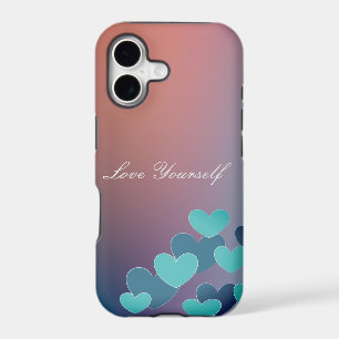 Pattern blue hearts iPhone Case