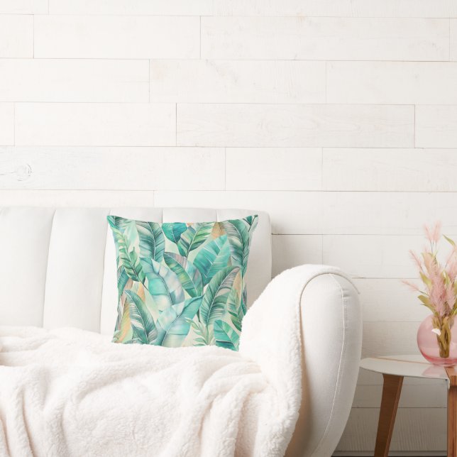 Pattern Boho Banana Leaves Cushion (Couch)