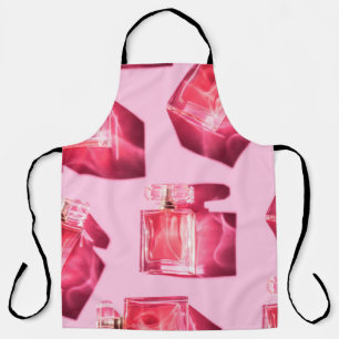 Pattern bottles of woman perfume apron