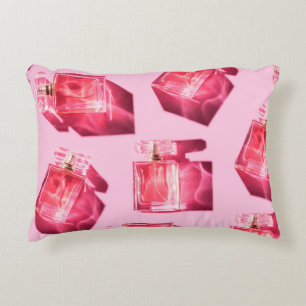 Pattern bottles of woman perfume decorative cushion