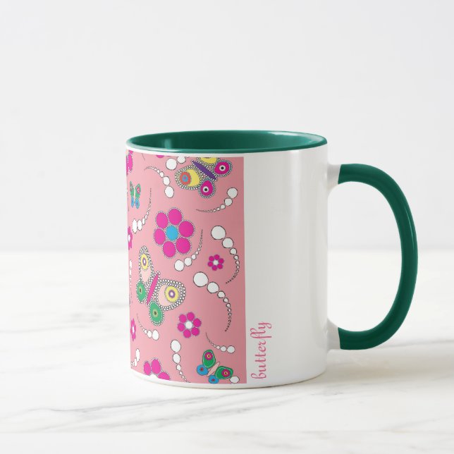 pattern butterfly pink mug (Right)