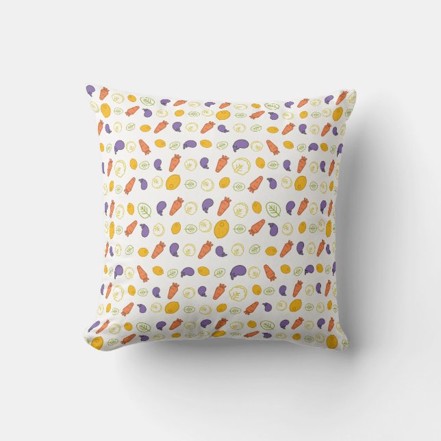 pattern Carrots eggplants and lemons  Cushion (Front)
