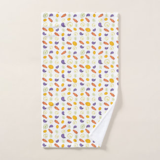 pattern Carrots eggplants and lemons  Hand Towel