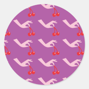 Pattern: Cherry picker Classic Round Sticker