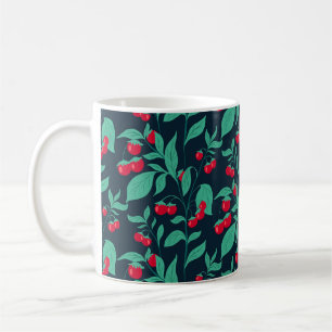 Pattern cherry tomatoes on the bushes   coffee mug