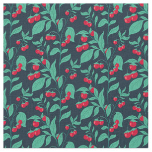 Pattern cherry tomatoes on the bushes  fabric