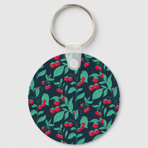 Pattern cherry tomatoes on the bushes   key ring