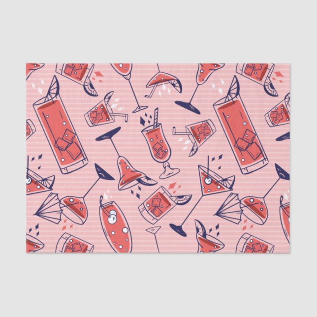 Pattern Cocktail and drinks for party Tissue Paper (Front)