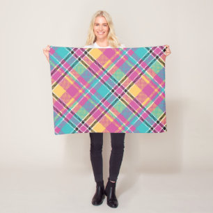 Pattern Colorfull Modern Geometric Vintage Fleece Blanket