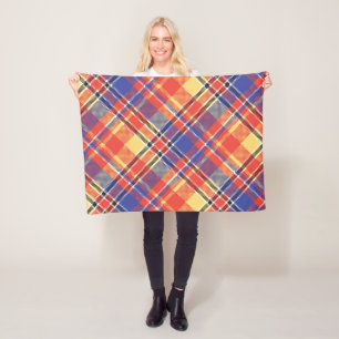 Pattern Colorfull Trendy Geometric Vintage Fleece Blanket