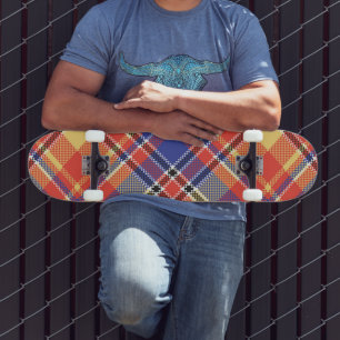 Pattern Colorfull Trendy Geometric Vintage Skateboard