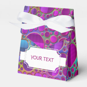 Pattern - coloured dots grid + your text & backgr. favour box