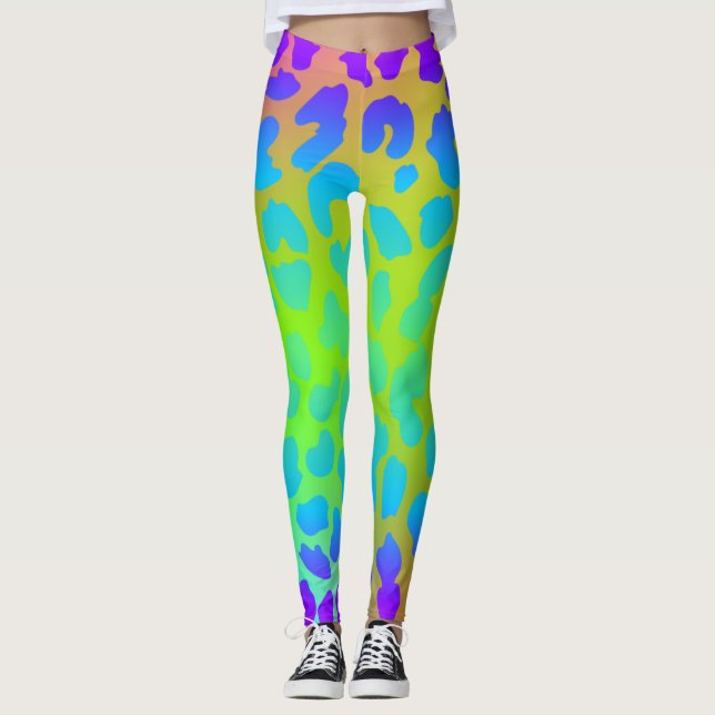 Pattern Colourful Inspiration Retro Cute  Leggings (Front)