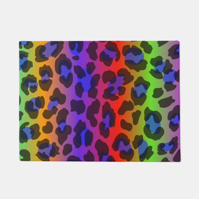 Pattern Colourful Inspiration Retro Tiger  Doormat (Front)