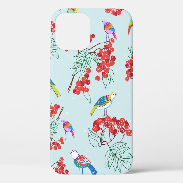 pattern consisting of birds and berries Case-Mate iPhone case (Back)