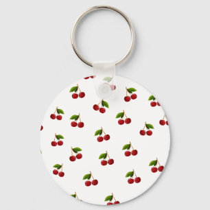 Pattern Coquette Red Cherries Key Ring
