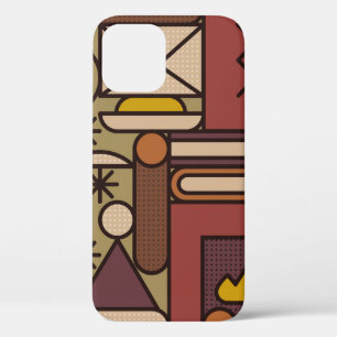 Pattern: cosy evening. Vintage illustrationabstrac iPhone 12 Case