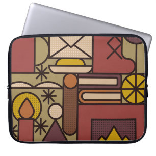 Pattern: cosy evening. Vintage illustrationabstrac Laptop Sleeve