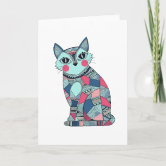 Pattern Cute Cat Card
