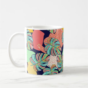 Pattern design of a tropical artwork, with multico coffee mug