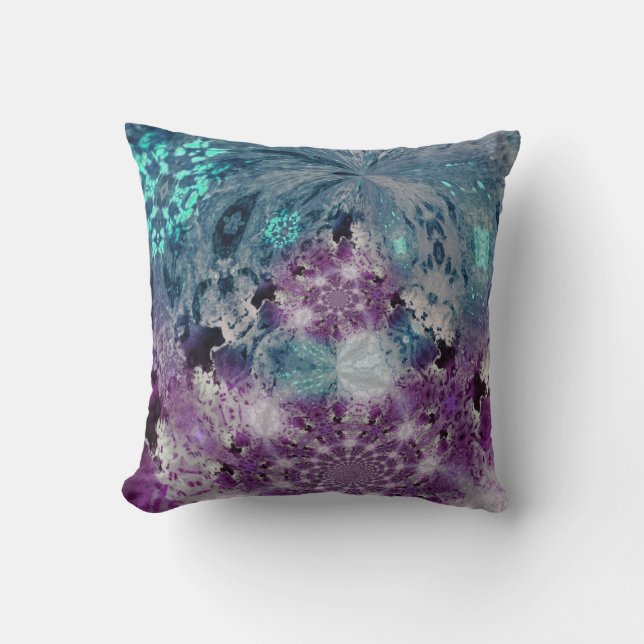 Pattern Design Ombre Tie Dye Teal Print Cushion (Front)