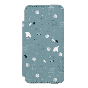 pattern displaying a cute polar incipio watson™ iPhone 5 wallet case