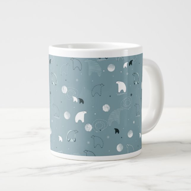 pattern displaying a cute polar large coffee mug (Front Right)
