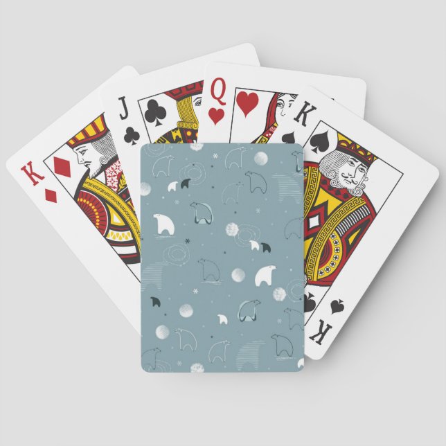 pattern displaying a cute polar playing cards (Back)