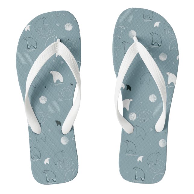 pattern displaying a cute polar thongs (Footbed)