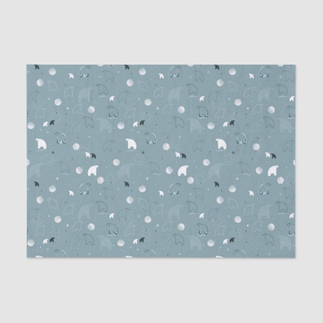 pattern displaying a cute polar tissue paper (Front)