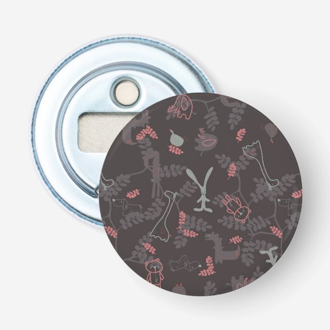 pattern displaying baby animals 1 bottle opener (Front)