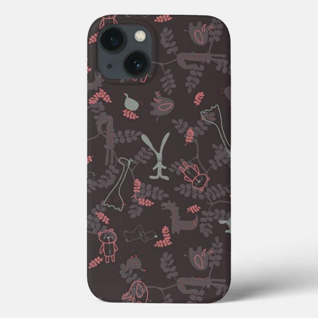 pattern displaying baby animals 1 Case-Mate iPhone case (Back)