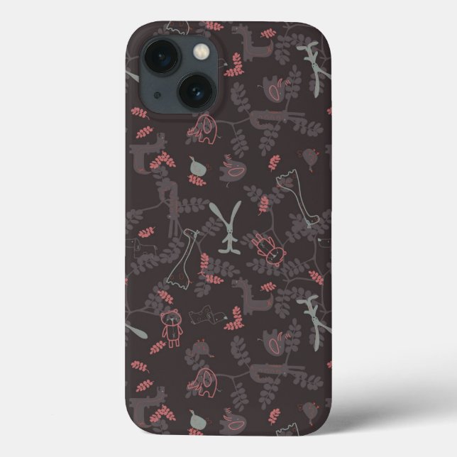 pattern displaying baby animals 1 Case-Mate iPhone case (Back)