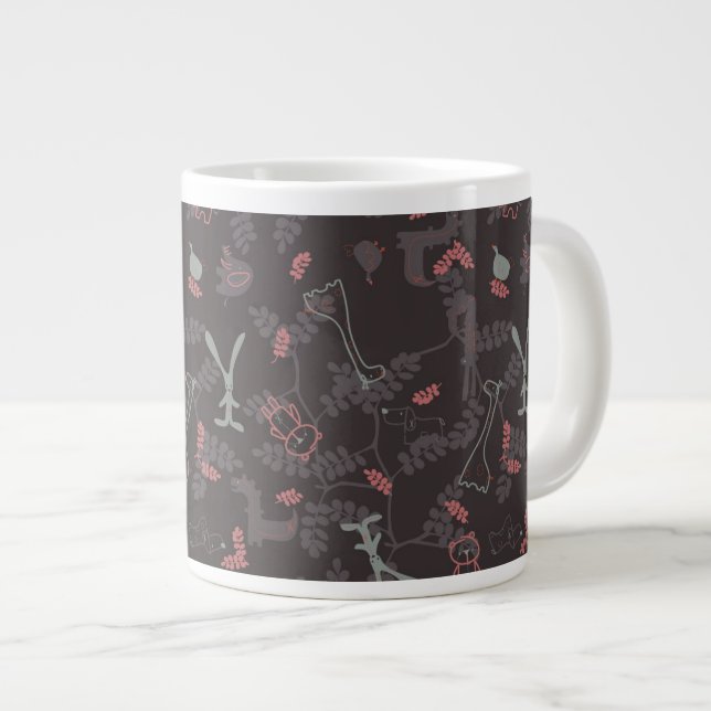 pattern displaying baby animals 1 large coffee mug (Front Right)