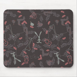 pattern displaying baby animals 1 mouse pad