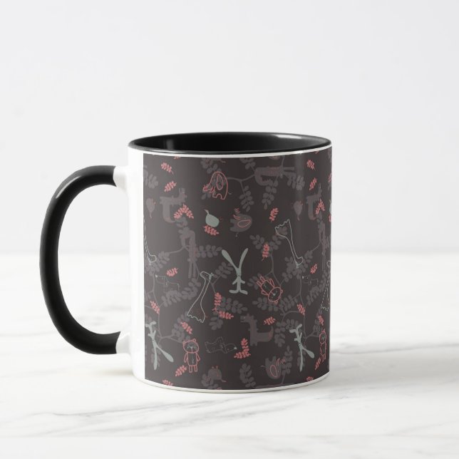 pattern displaying baby animals 1 mug (Left)