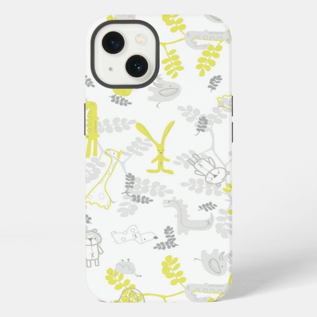 pattern displaying baby animals 2 iPhone case (Back)