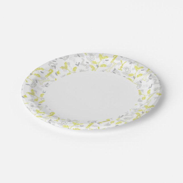 pattern displaying baby animals 2 paper plate (Angled)