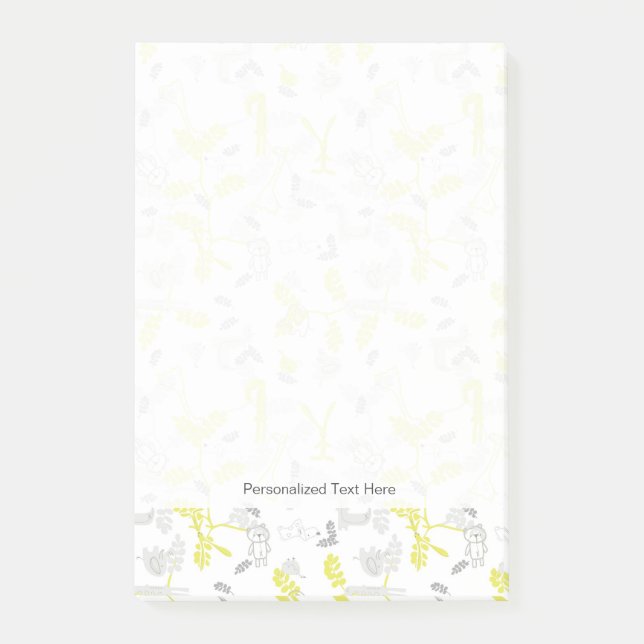 pattern displaying baby animals 2 post-it notes (Front)