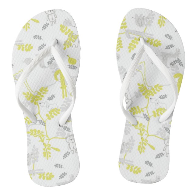 pattern displaying baby animals 2 thongs (Footbed)