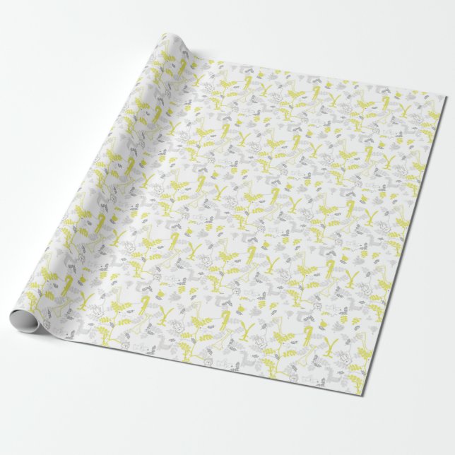 pattern displaying baby animals 2 wrapping paper (Unrolled)