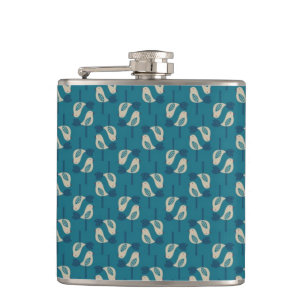 pattern displaying birds hip flask
