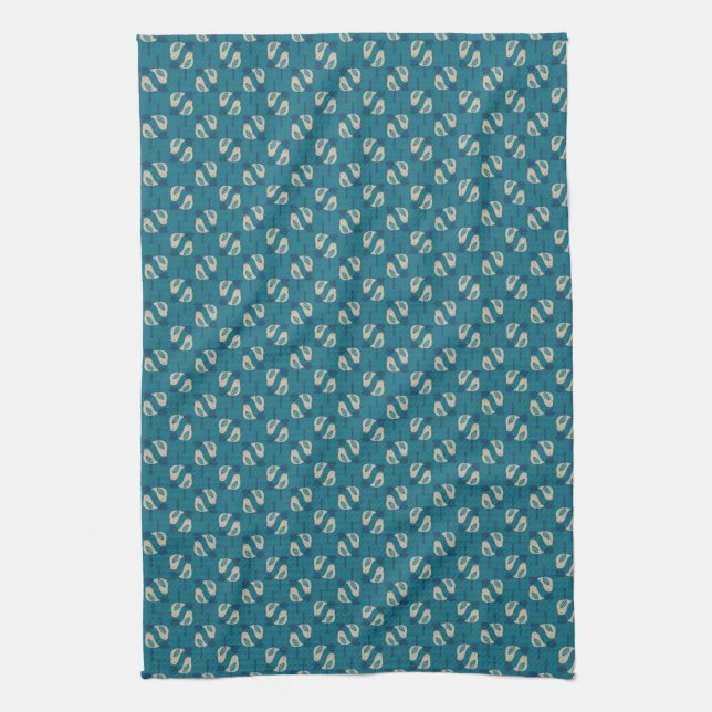 pattern displaying birds tea towel (Vertical)