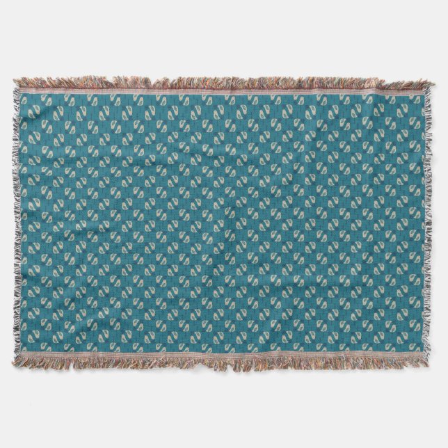 pattern displaying birds throw blanket (Front)
