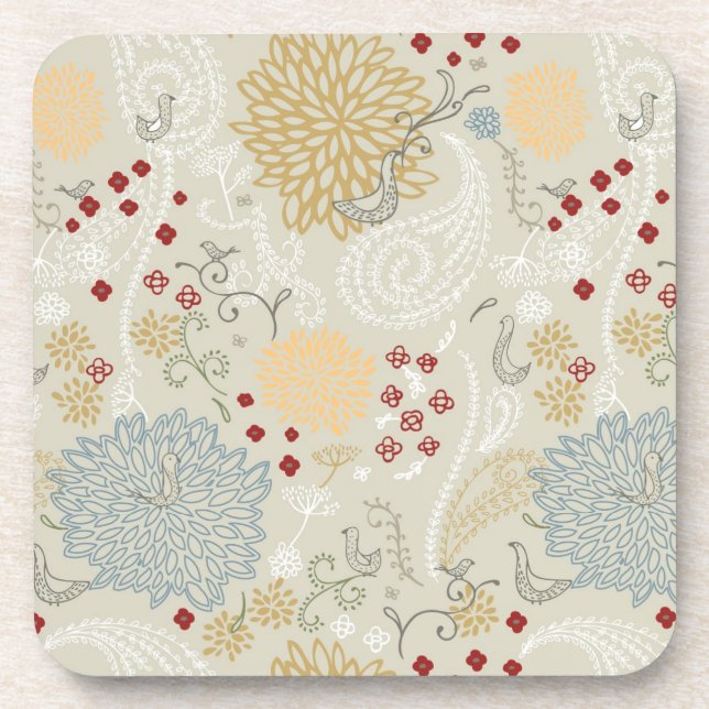 pattern displaying curly garden coaster (Front)