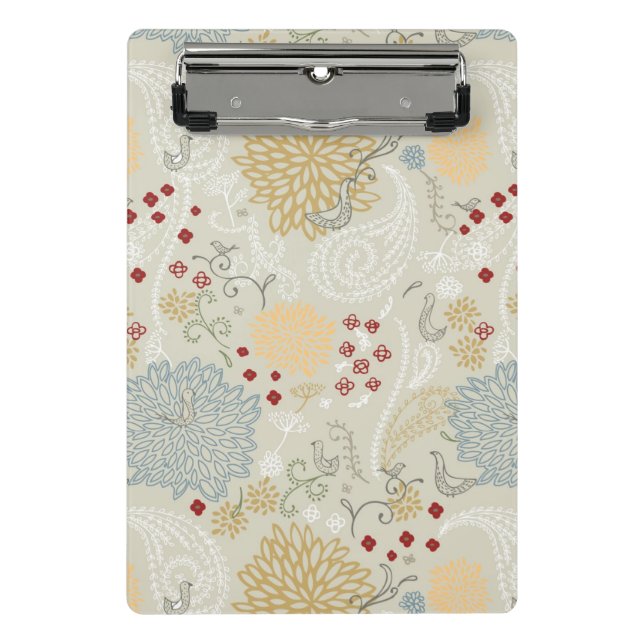 pattern displaying curly garden mini clipboard (Front)